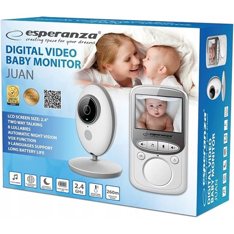 LCD Baby Monitor ESPERANZA EHM003 (2.4") bijeli-1