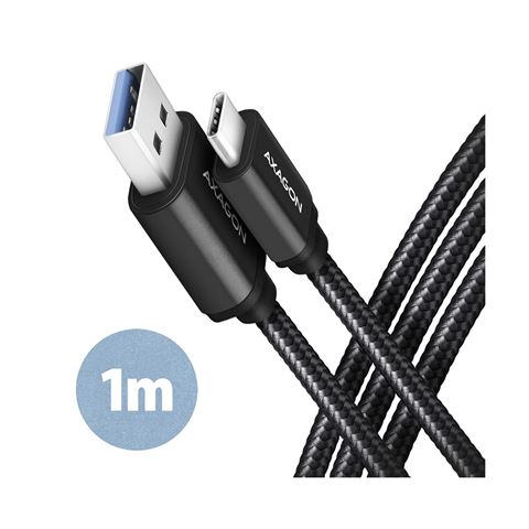 Kabel AXAGON BUCM3-AM10AB (USB-C na USB-A, 3.2 Gen 1, 1m, crni)-0