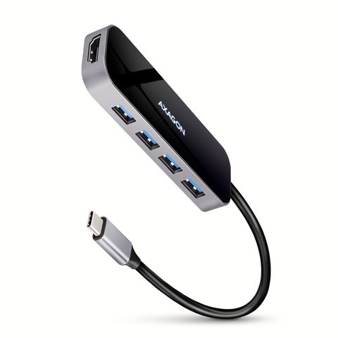 USB-C Hub AXAGON HMC-6H4A (6u1, 3x usb-a, usb-c pd, hdmi, rj45)
