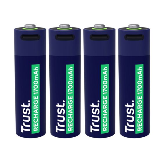 Baterije TRUST AA, punjive, 1700 mAh, USB-C, 4 kom-3