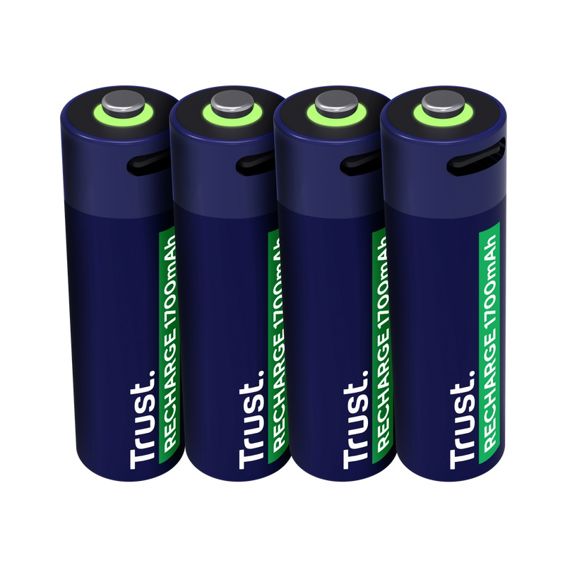 Baterije TRUST AA, punjive, 1700 mAh, USB-C, 4 kom-0