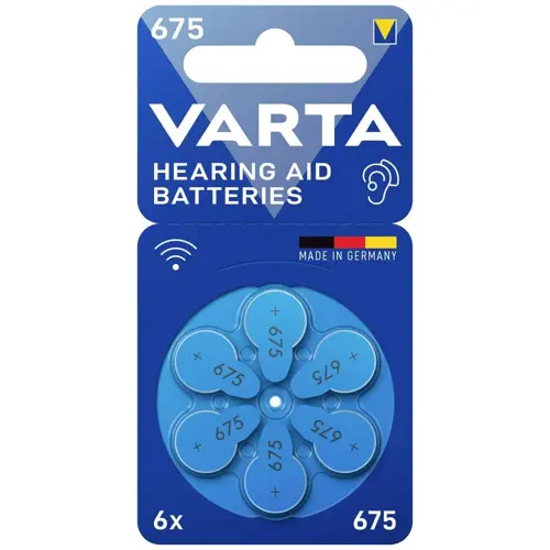 Baterije VARTA za slušne aparate 675 BLI6-1