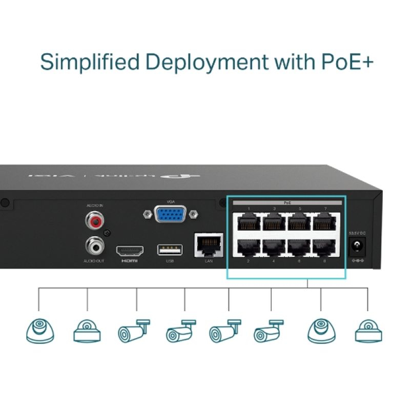 Mrežni video snimač s 8 kanala PoE+ TP-LINK VIGI (Podrška za PoE+, 8 kanala)-4