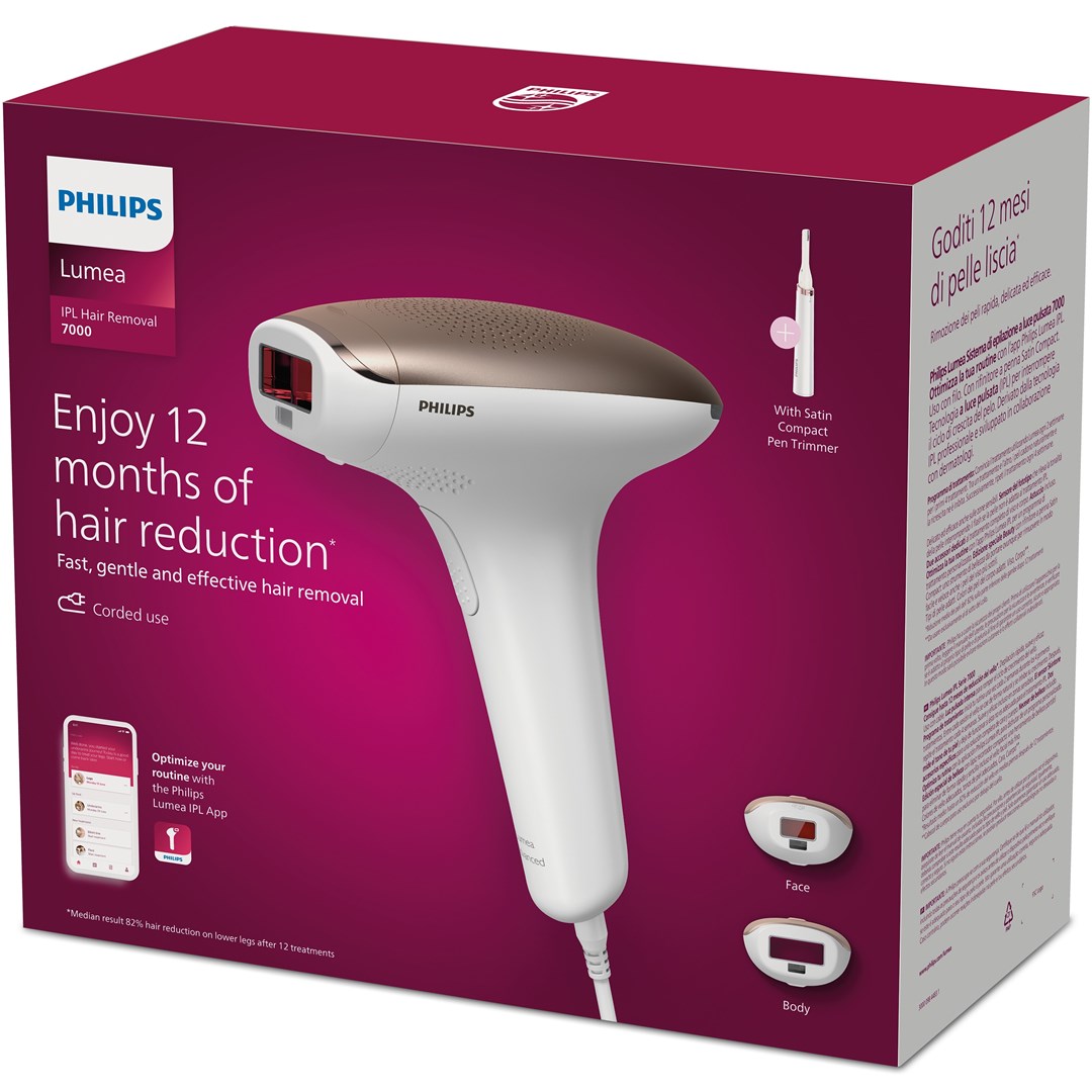 IPL uređaj PHILIPS Lumea Advanced BRI921/00 (Intense Pulsed Light, 250.000 bljeskova, nastavci za tijelo i lice, žičani, bijelo-rozi)-1