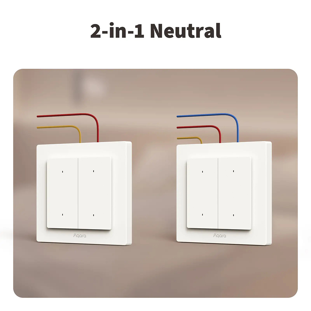 Aqara Smart H2 (WS -K07D) light switch, 2 buttons - 1 channel-2