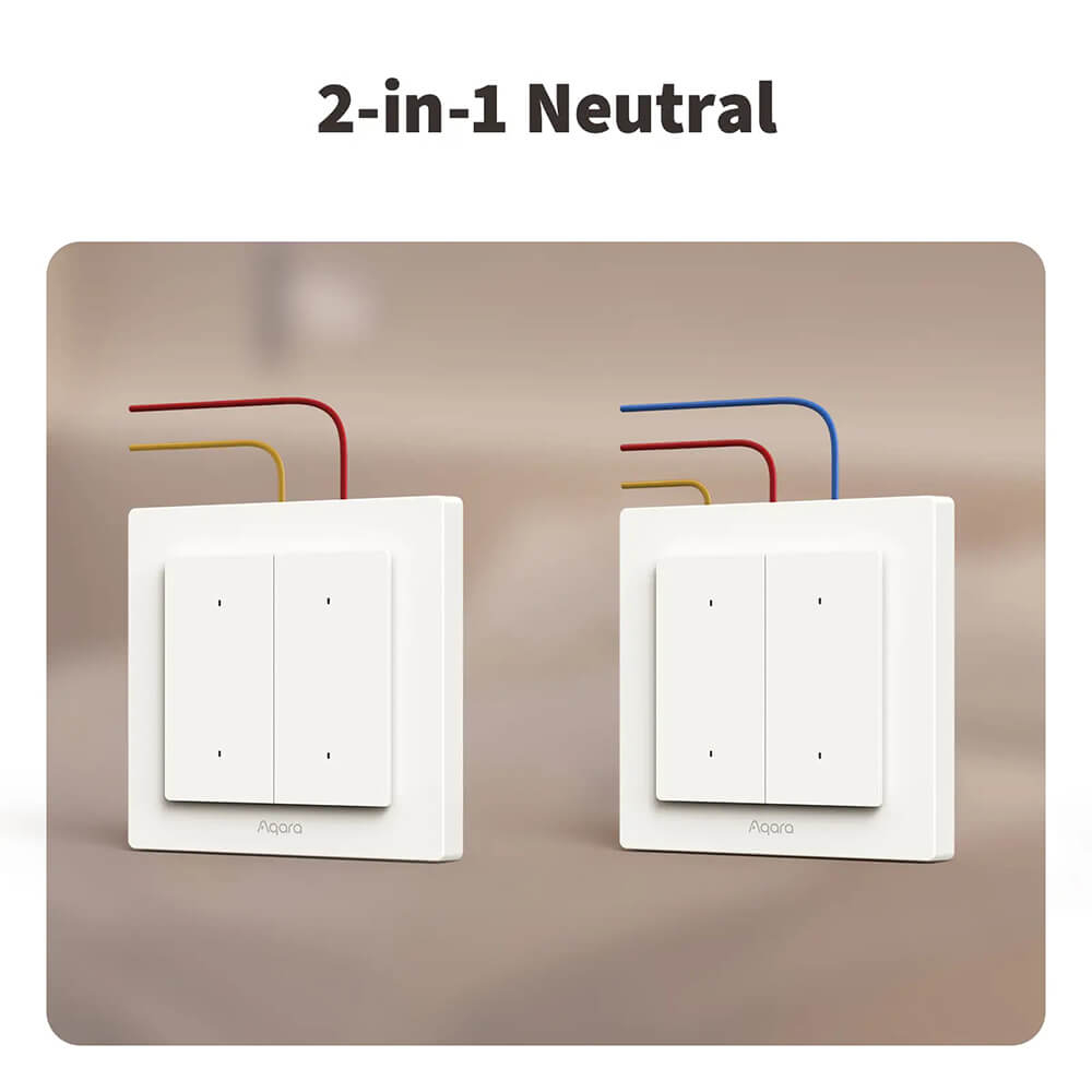 Aqara Smart H2 (WS -K08D) light switch, 4 buttons - 2 channels-3