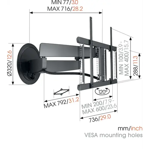 Nosač za TV zidni VOGELS SIGNATURE TVM 7675 PRO (40"-77", do 35 kg, zakret 120°, motorizirani)-2