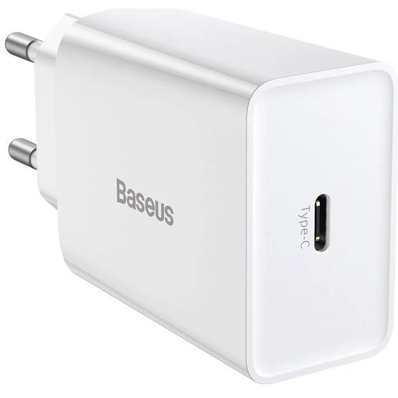 Strujni punjač BASEUS Speed Mini, 20W Fast Charging, USB-C, bijeli-1