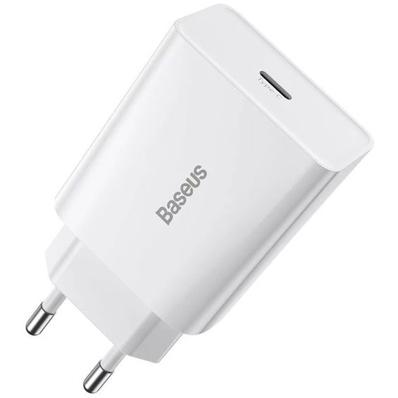 Strujni punjač BASEUS Speed Mini, 20W Fast Charging, USB-C, bijeli-0