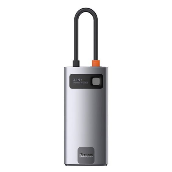 USB Hub BASEUS Metal Gleam Series, 4u1, USB-C sivi-0