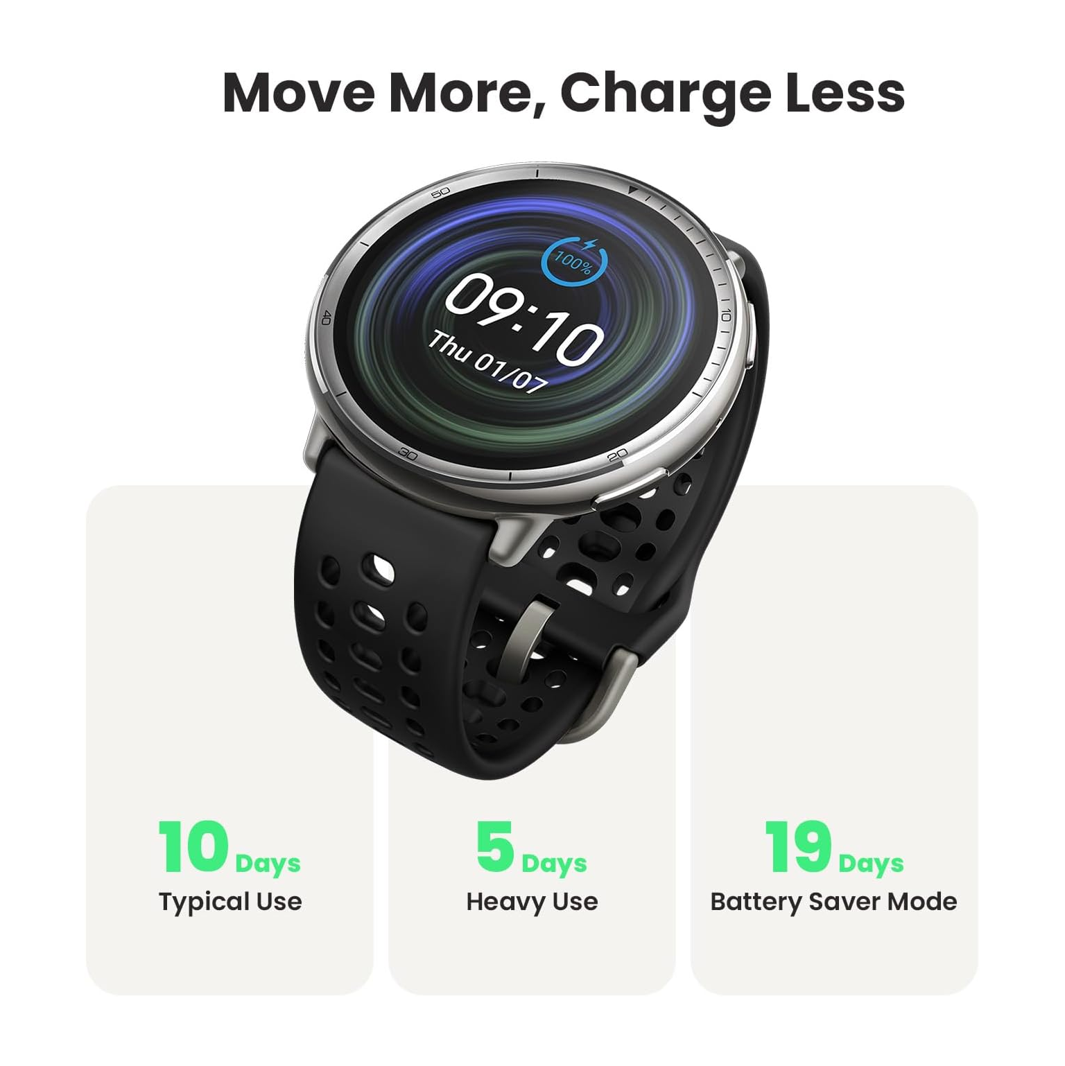 Pametni sat AMAZFIT Active 2 (round) crni silikon-1
