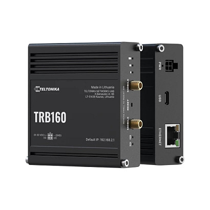 Teltonika TRB160 | LTE IoT Gateway | Cat 6, 1x RJ45 1000Mbps, IP30-2