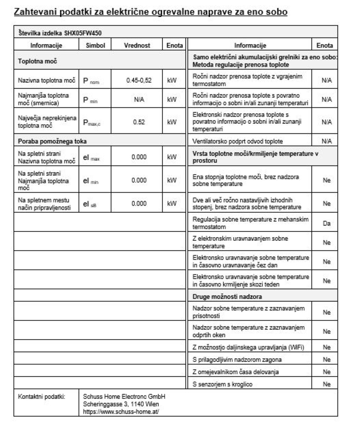 Grijač za zaštitu od smrzavanja SHX SHX05FW450 450W-3
