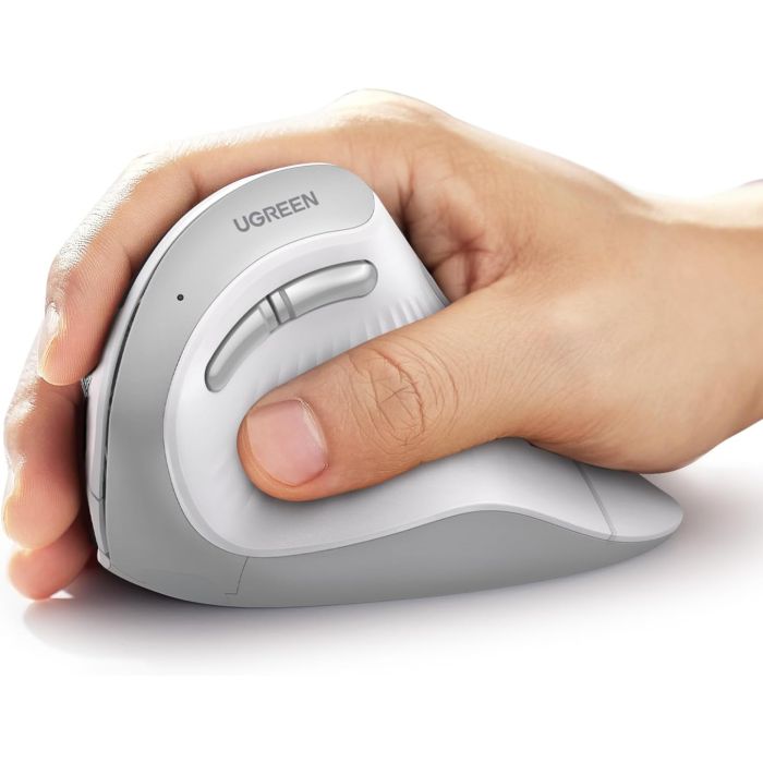 Ugreen wireless ergonomic vertical mouse with Bluetooth and Wi-Fi connection - white-16
