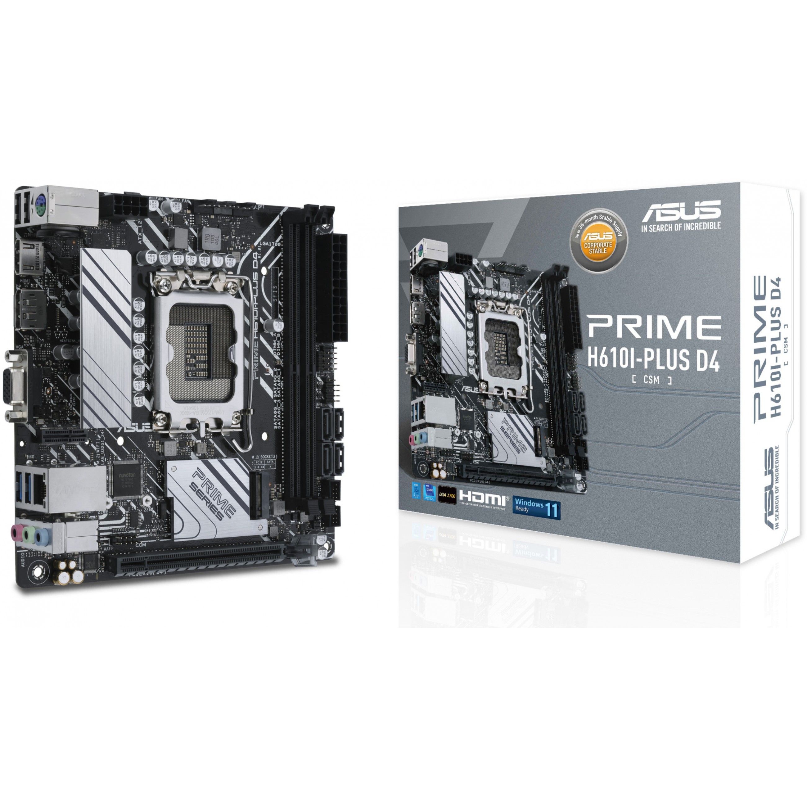 Matična ploča ASUS PRIME H610I-PLUS D4-CSM (mini ITX, LGA1700 Socket, H610)-6
