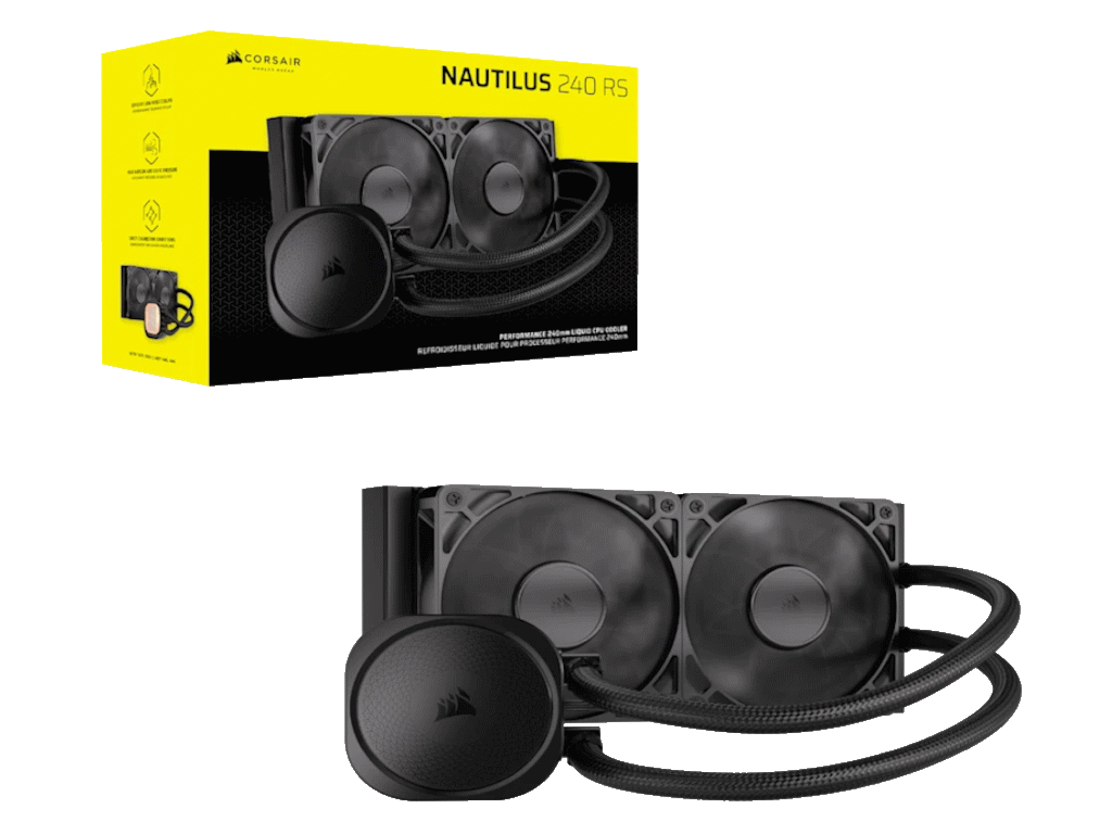 All-in-one liquid cooler CORSAIR NAUTILUS 240 RS (težina 1.78 kg, dimenzije 125 mm x 125 mm x 275 mm, maksimalni protok zraka 74.37 cfm, maksimalna brzina vrtnje 2100 RPM, materijal radijatora aluminij, boja crna)-6