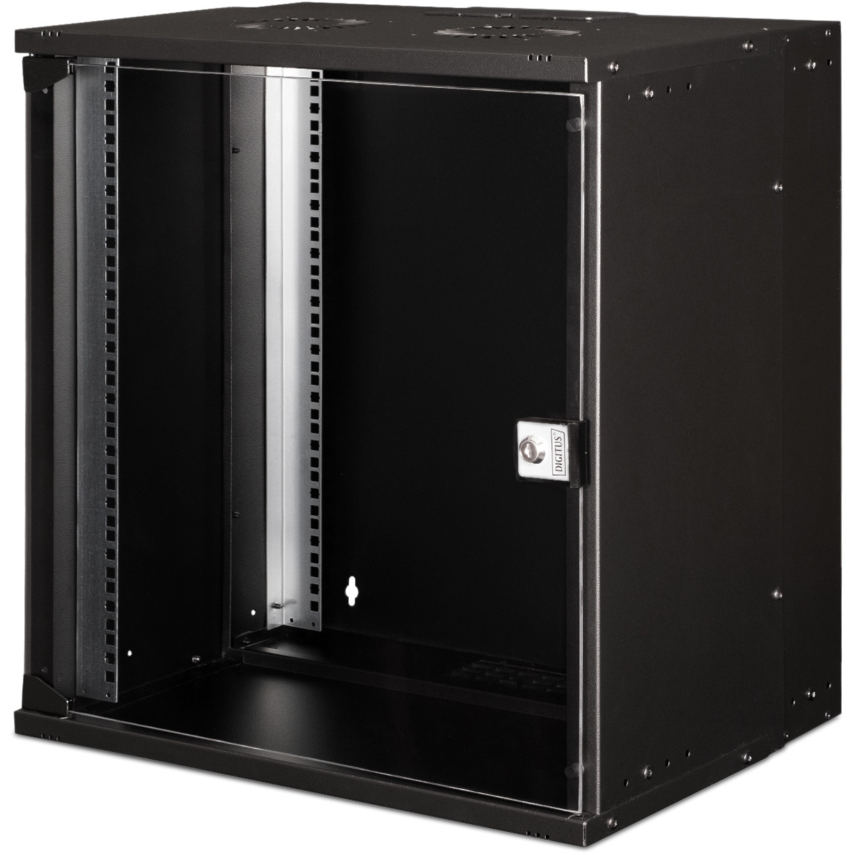 Rack Digitus SOHO PRO Series - 12U (čelična konstrukcija, nosivost do 60 kg, montaža na zid, zaključavanje staklenih vrata, ugrađeni ventilacijski sustav)-3