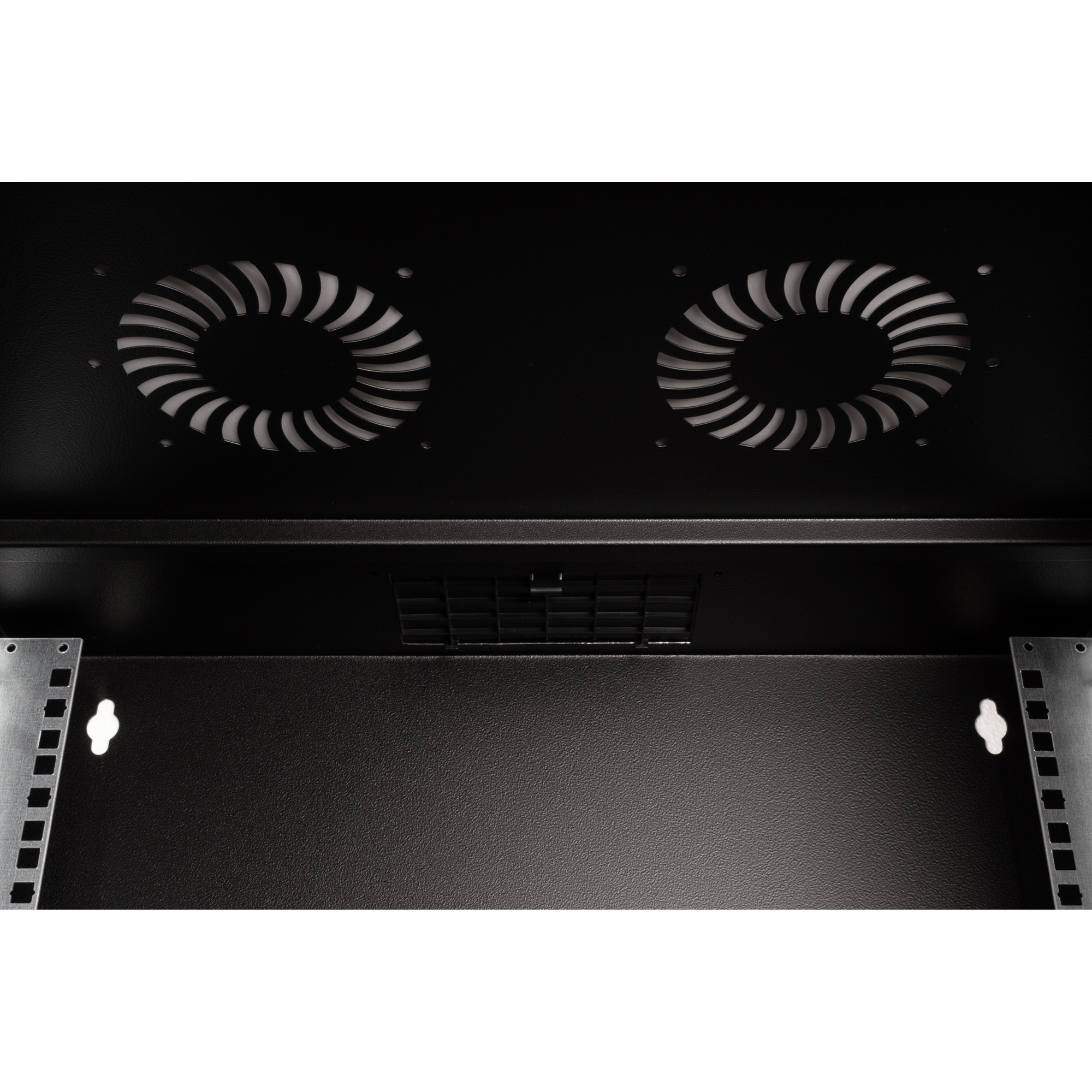 Rack Digitus SOHO PRO Series - 12U (čelična konstrukcija, nosivost do 60 kg, montaža na zid, zaključavanje staklenih vrata, ugrađeni ventilacijski sustav)-9