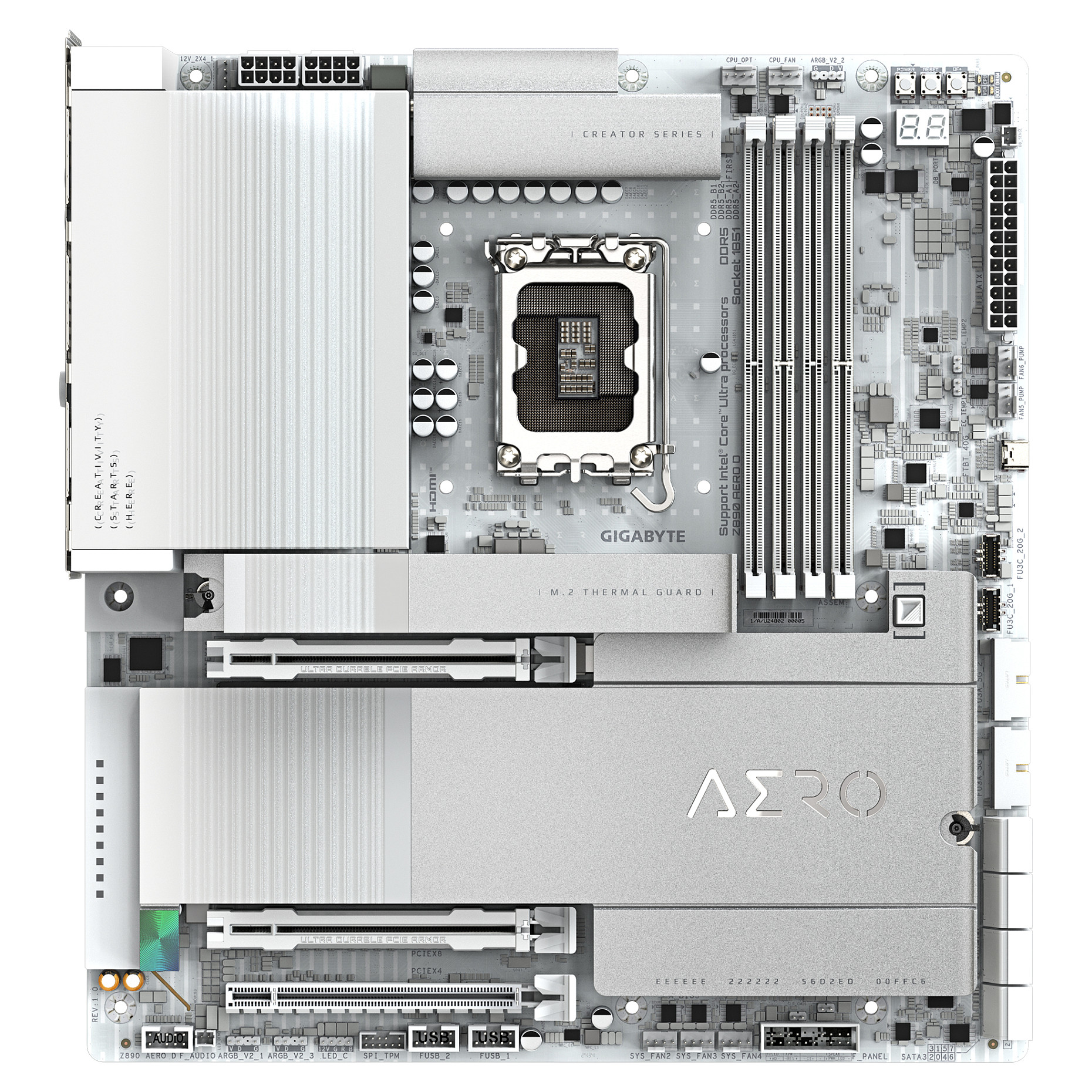 Matična ploča GIGABYTE Z890 AERO D (ATX, LGA1851 Socket, Z890, 4 DIMM utora, PCIe 4.0/5.0, 2.5 Gigabit Ethernet)-2