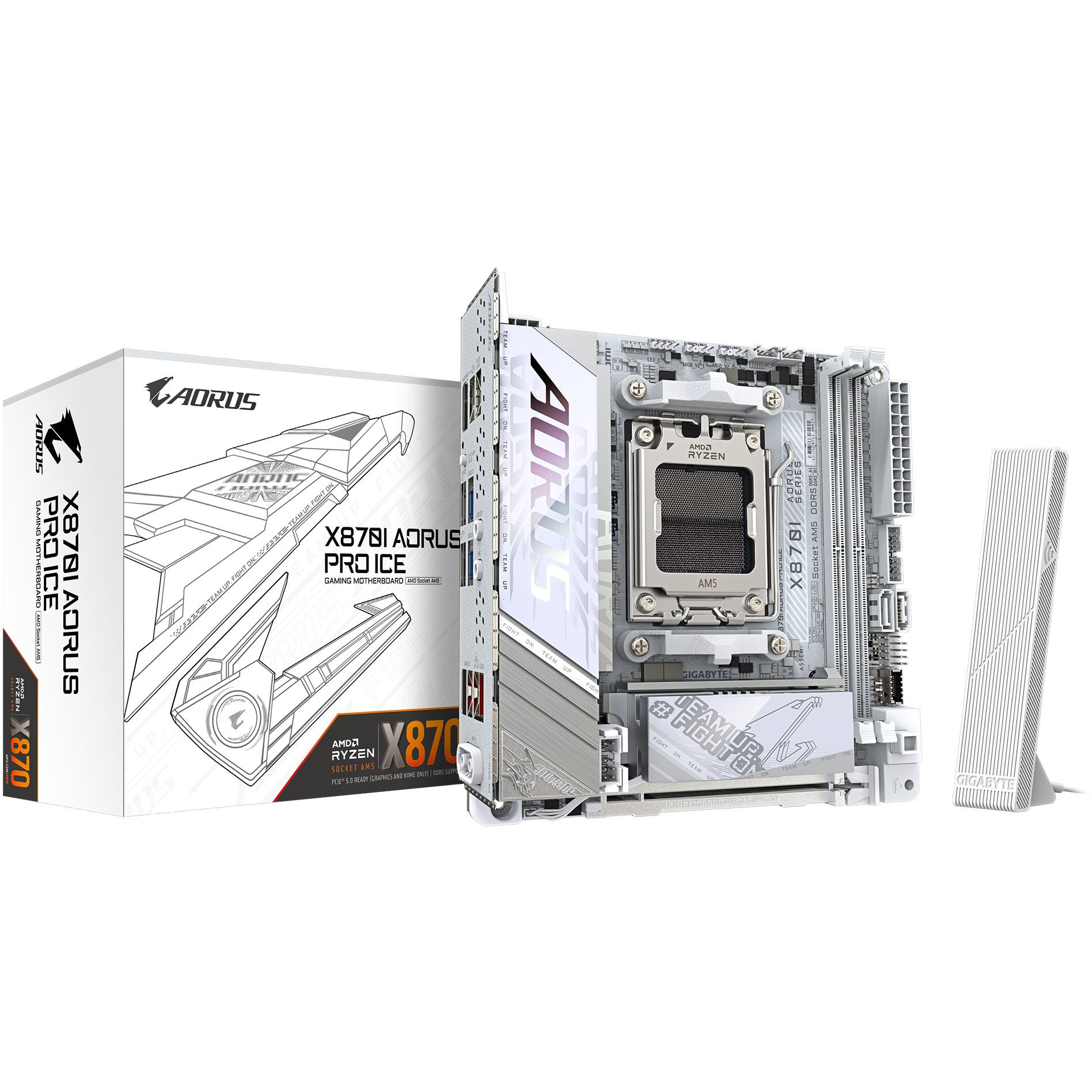 Matična ploča GIGABYTE AORUS X870I PRO ICE (Socket AM5, AMD X870, DDR5 SDRAM, USB 4.0, 2.5 Gigabit Ethernet)-1