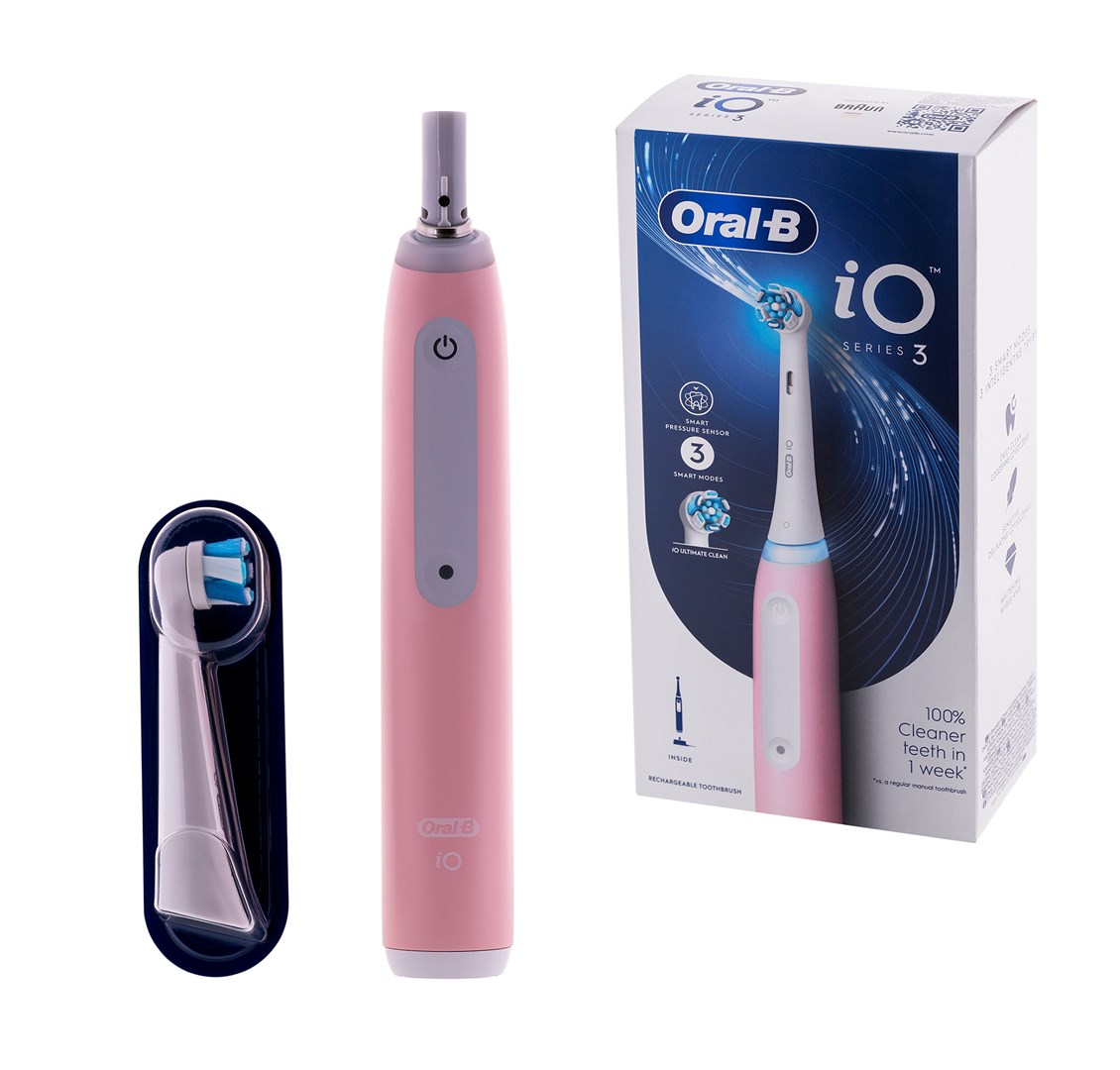 Električna četkica za zube BRAUN Oral-B iO 3 (Rotirajuća-oscilirajuća, Bluetooth, 3 načina čišćenja, Roza)-5
