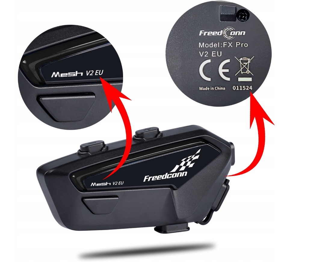 Interkom za motocikle FREEDCONN FX Pro V2 EU MESH-4
