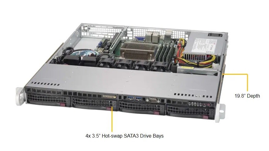 Server ACTINA Solar E 110 S9 (intel xeon e-2314, 16gb, 960gb ssd, 350w, 1u rack)-1