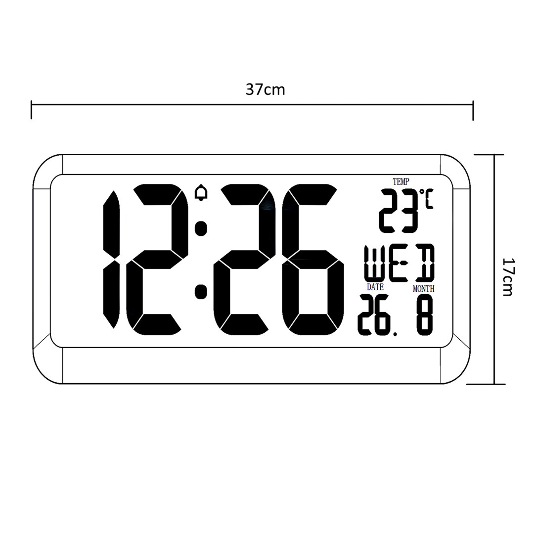 LED zidni sat GreenBlue GB214 (Extra Large, Temperatura, Datum)