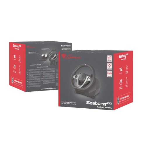 Volan s pedale GENESIS SEABORG 400 (kompatibilan s Nintendo Switch, PC, PlayStation 4, Playstation 3, Xbox 360, Xbox One, USB, crna)-3