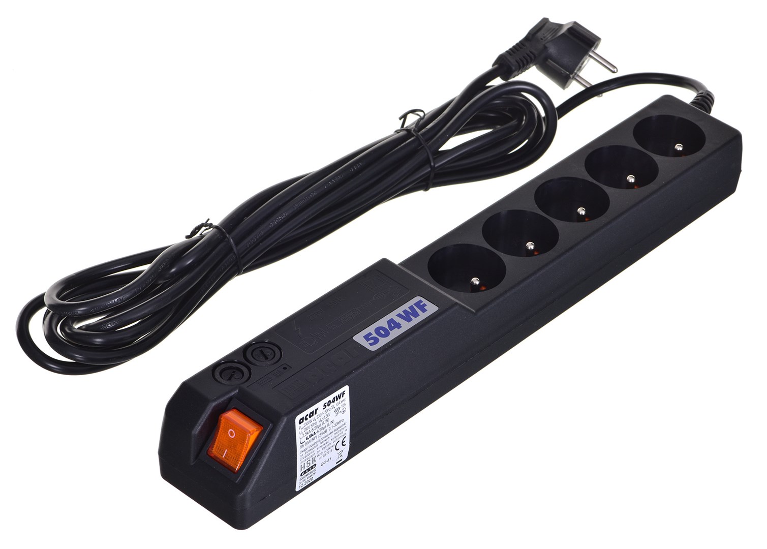 Produžni kabel ATRACK A-504 (dužina 5 m, boja crna, zaštita od preopterećenja, izlazne veze 5)-0