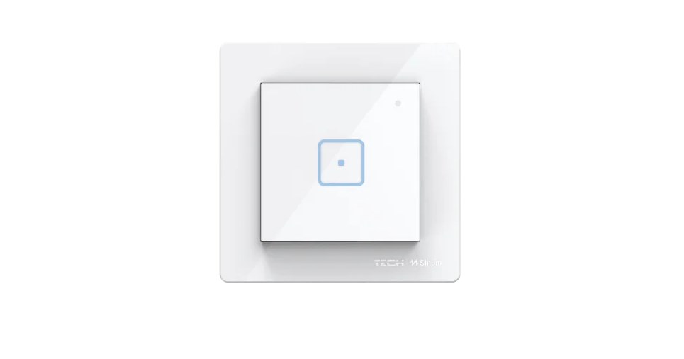 Bežični pametni prekidač TECH CONTROLLERS FS-01, stakleni, jednopolni, bijeli-0