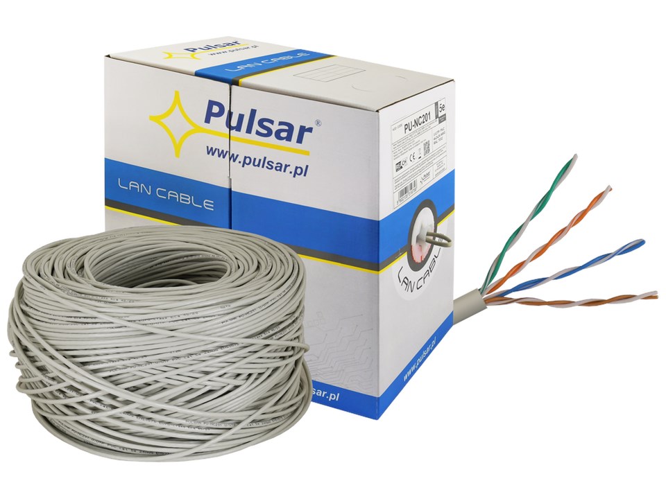 Instalacijski mrežni kabel PULSAR PU-NC201, U/UTP Cat 5e, 305m-0