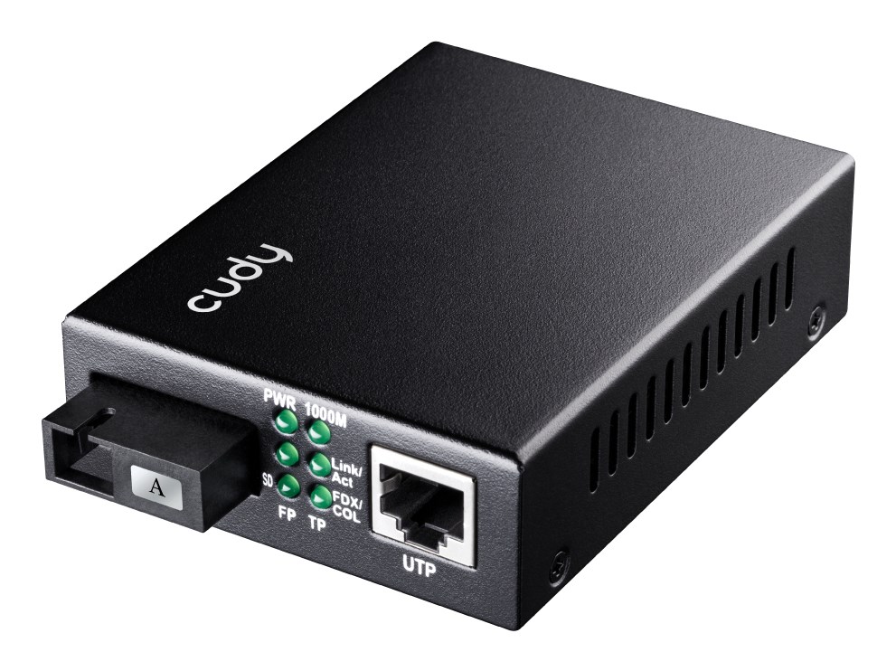 Media Converter CUDY MC100GSB-40A (1000 Mbit/s, Gigabit Ethernet, SC, crna boja)-0