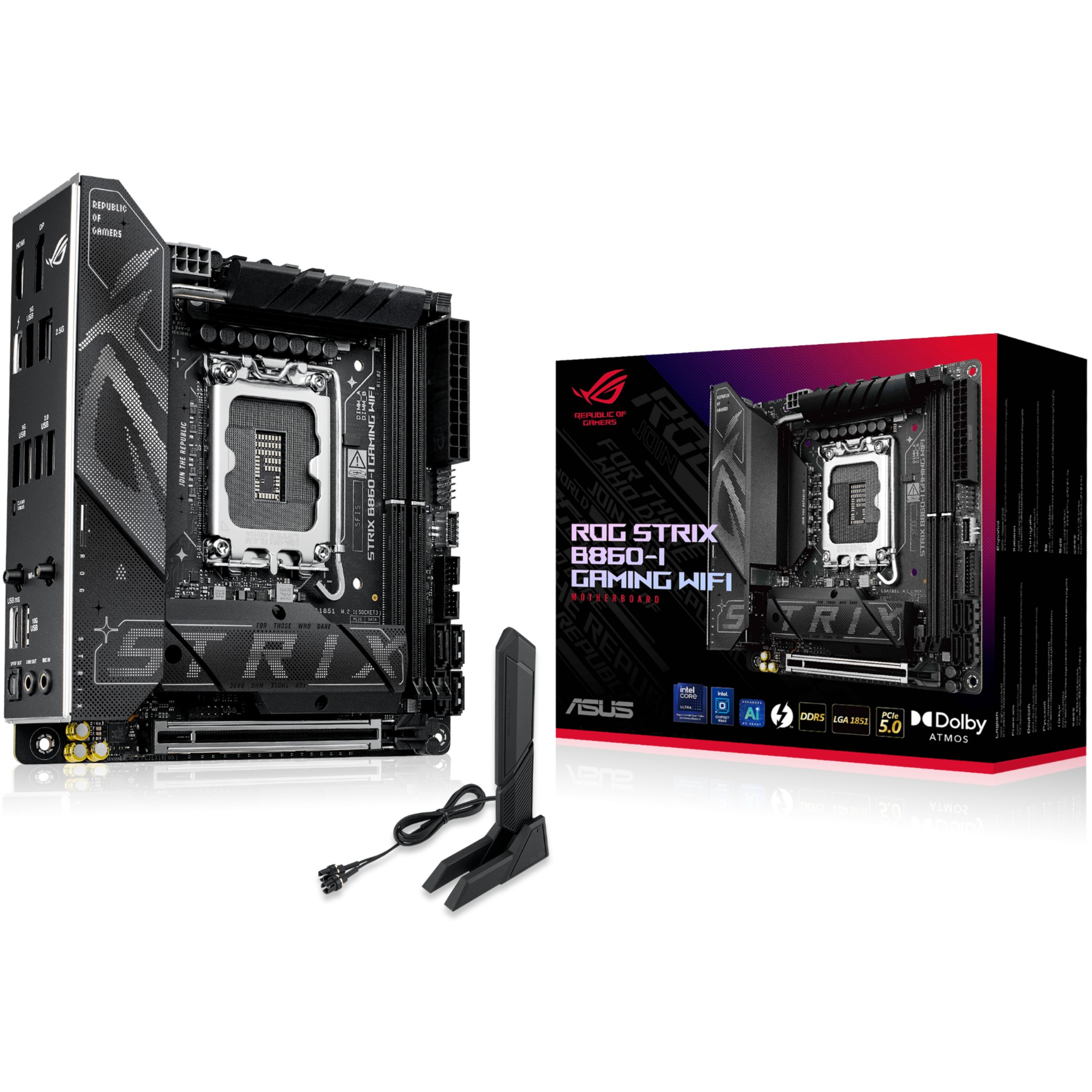 Matična ploča ASUS ROG STRIX B860-I GAMING WIFI (Intel B860, LGA 1851, mini ITX)-0