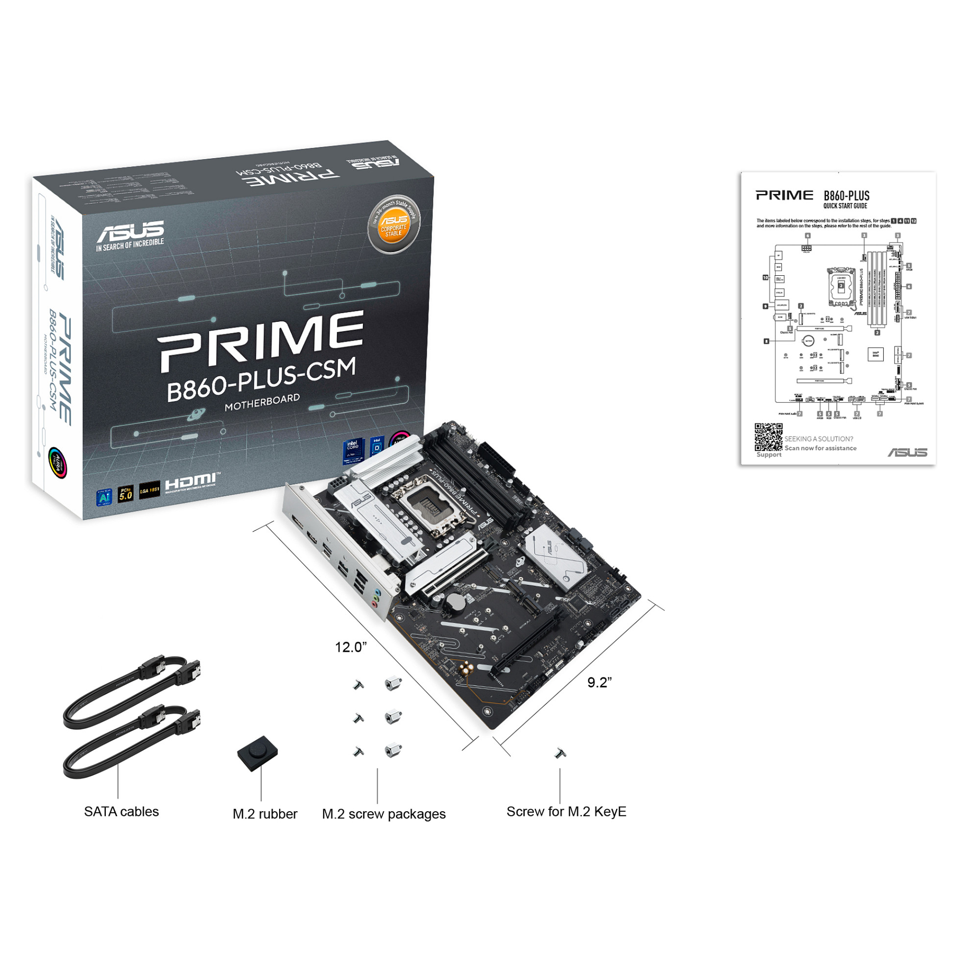 Matična ploča ASUS PRIME B860-PLUS-CSM Intel B860 LGA 1851 ATX-10