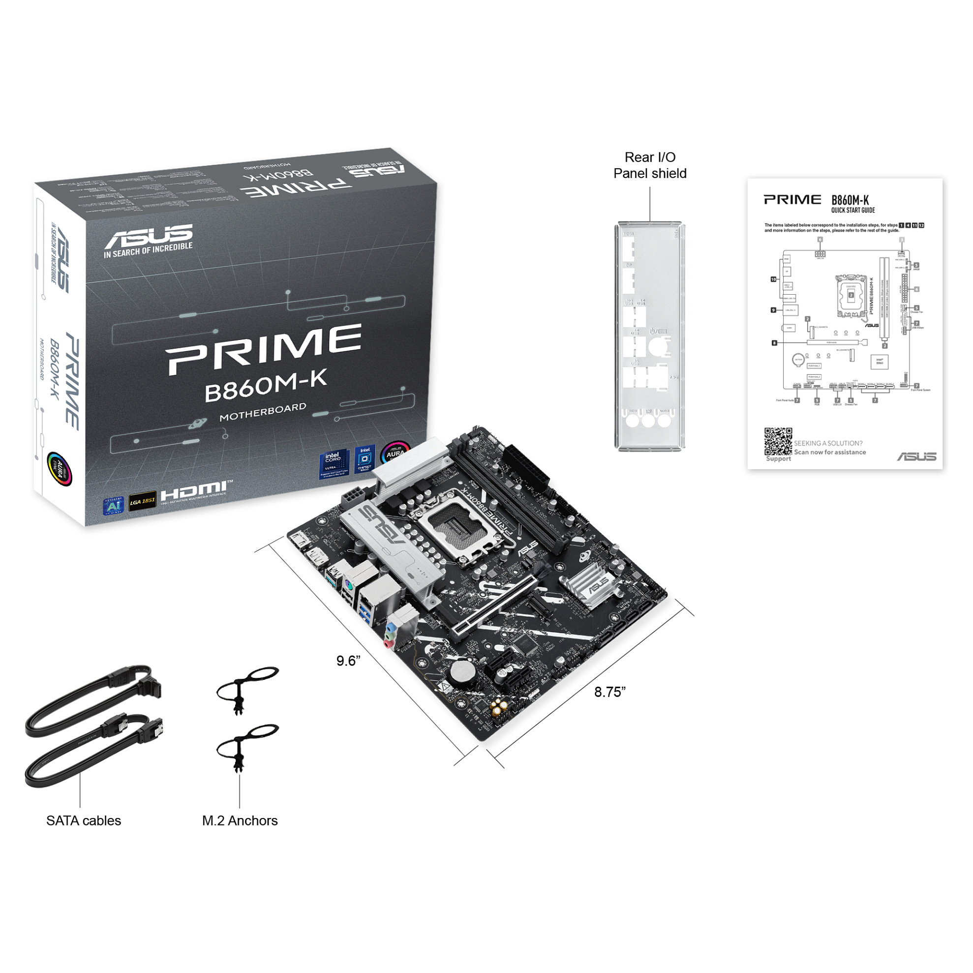 Matična ploča ASUS PRIME B860M-K (Intel B860, LGA 1851, micro ATX)-8