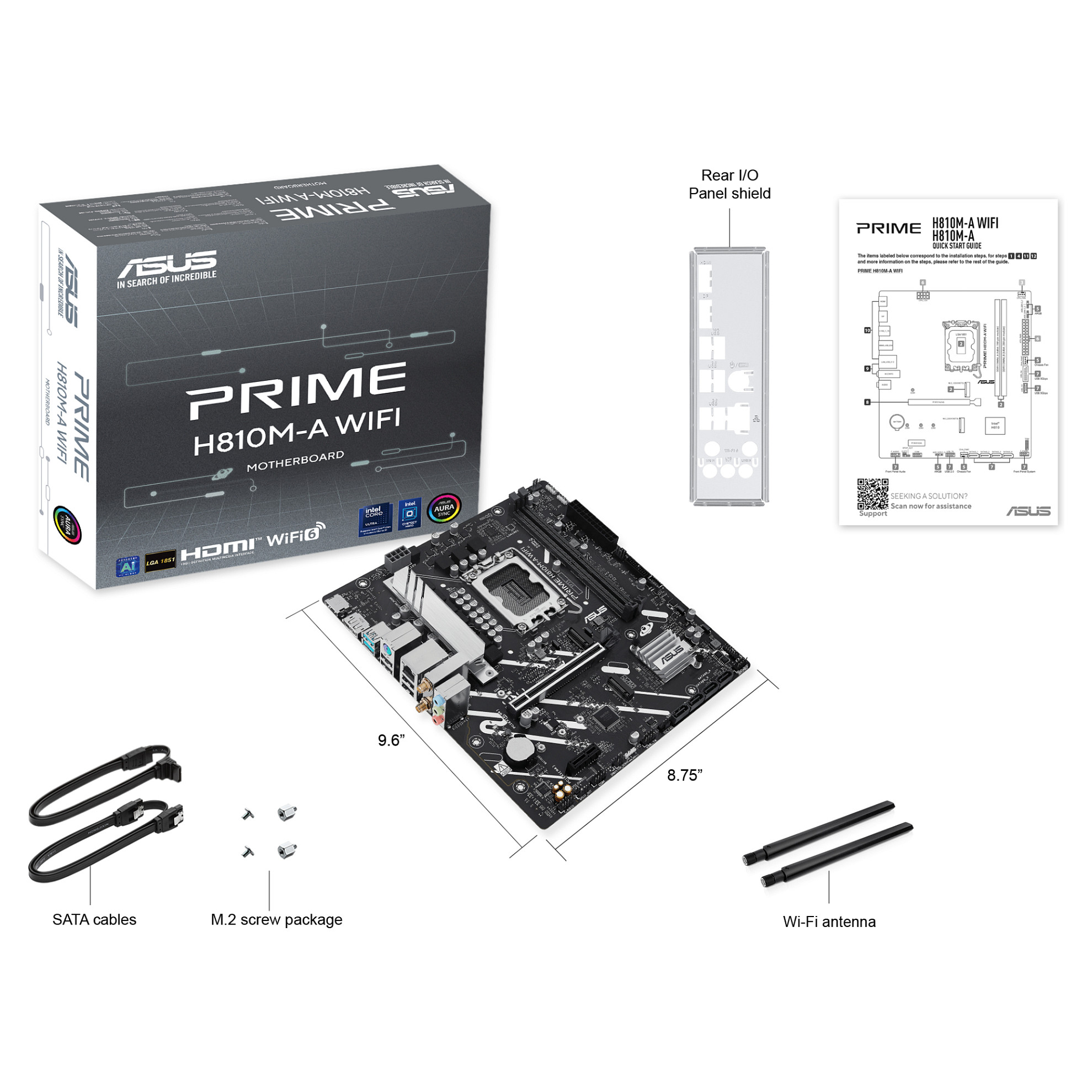 Matična ploča ASUS PRIME H810M-A WIFI Intel H810 LGA 1851 micro ATX-7