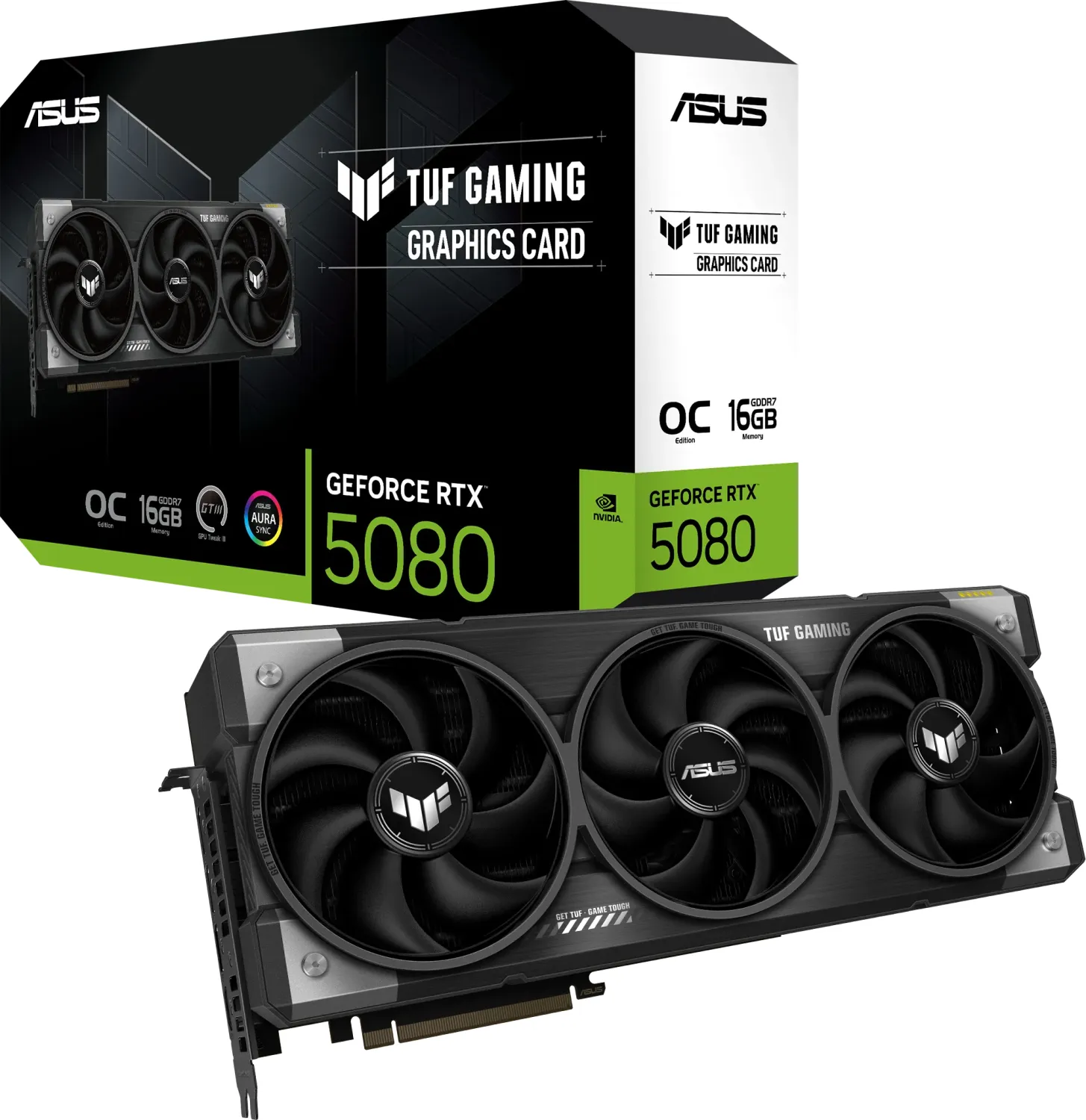 Grafička kartica ASUS TUF Gaming TUF-RTX5080-O16G-GAMING (NVIDIA GeForce RTX 5080, 16 GB GDDR7, HDMI 2.1b, PCI Express 5.0, ASUS Axial-tech hlađenje)-0