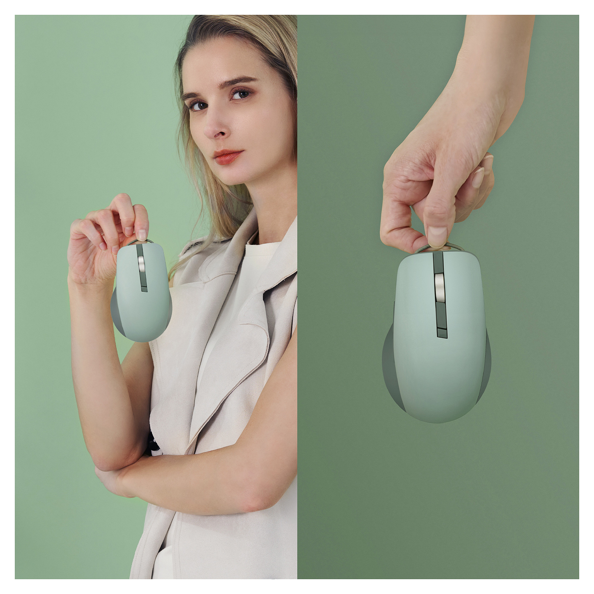 Bežični miš ASUS Marshmallow Mouse MD200 Quiet Green (Bluetooth & 2.4GHz, 4000 DPI, tihe tipke)-11