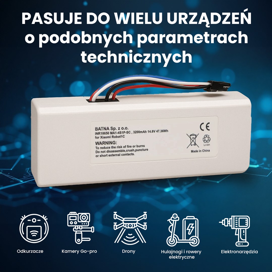 Baterija za XIAOMI Robot 1C P1904-4S1P-MM, 3200mAh, 47.36Wh, STYTJ01ZHM Mijia 1C P1904-4S1P-MM (Dreame MC1808)-14