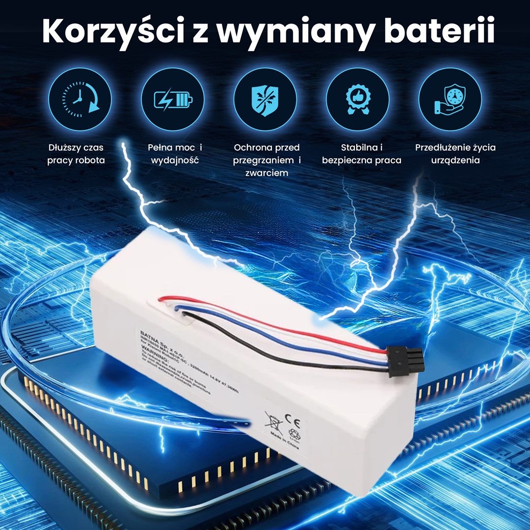 Baterija za XIAOMI Robot 1C P1904-4S1P-MM, 3200mAh, 47.36Wh, STYTJ01ZHM Mijia 1C P1904-4S1P-MM (Dreame MC1808)-9