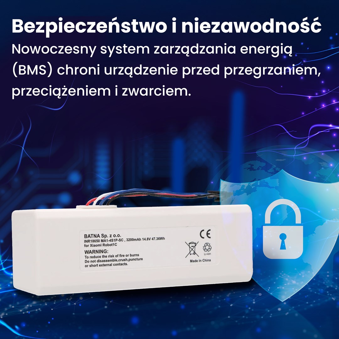 Baterija za XIAOMI Robot 1C P1904-4S1P-MM, 3200mAh, 47.36Wh, STYTJ01ZHM Mijia 1C P1904-4S1P-MM (Dreame MC1808)-12