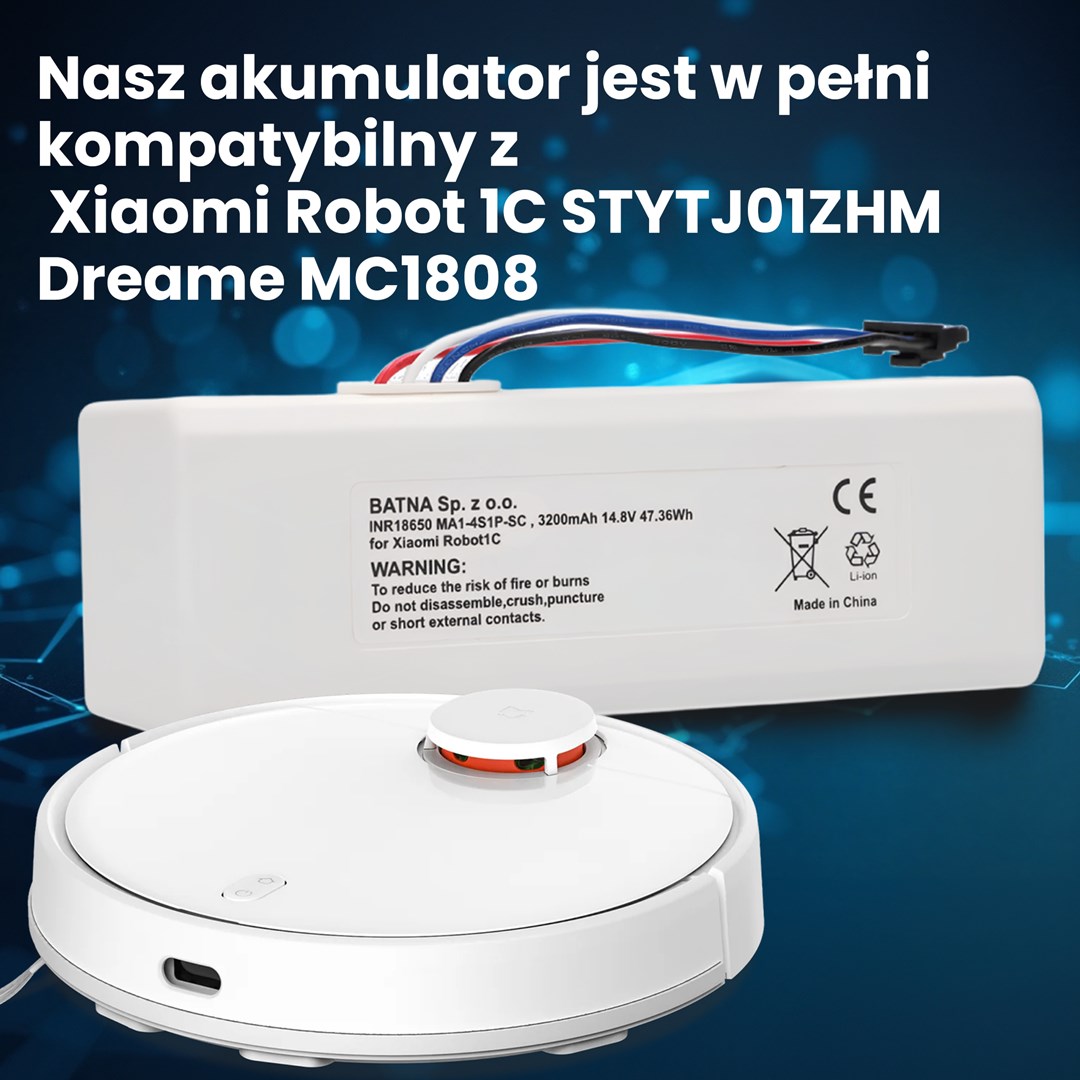 Baterija za XIAOMI Robot 1C P1904-4S1P-MM, 3200mAh, 47.36Wh, STYTJ01ZHM Mijia 1C P1904-4S1P-MM (Dreame MC1808)-11