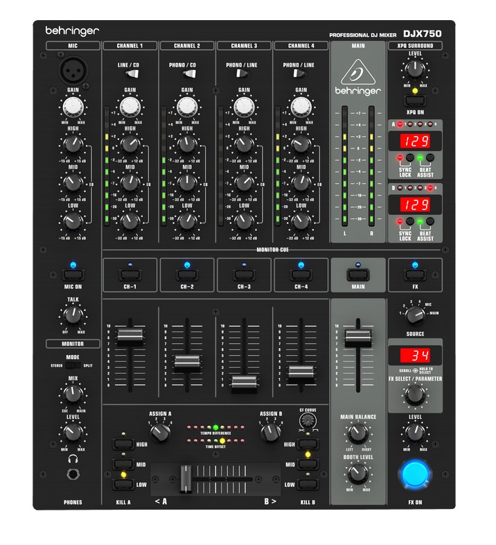 Behringer DJX750 audio mixer 5 channels 10 - 55000 Hz-3