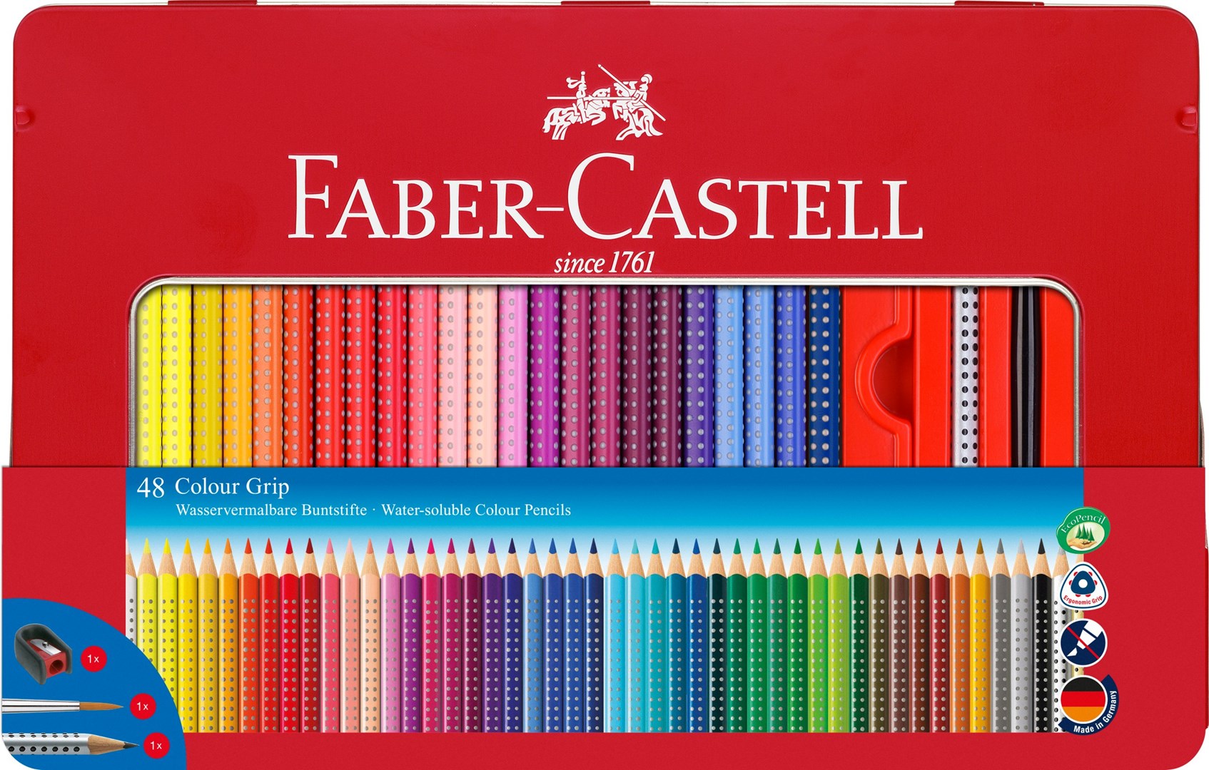 Drvene bojice FABER-CASTELL Colour Grip 2001 (set 48 kom, metalna kutija)-0