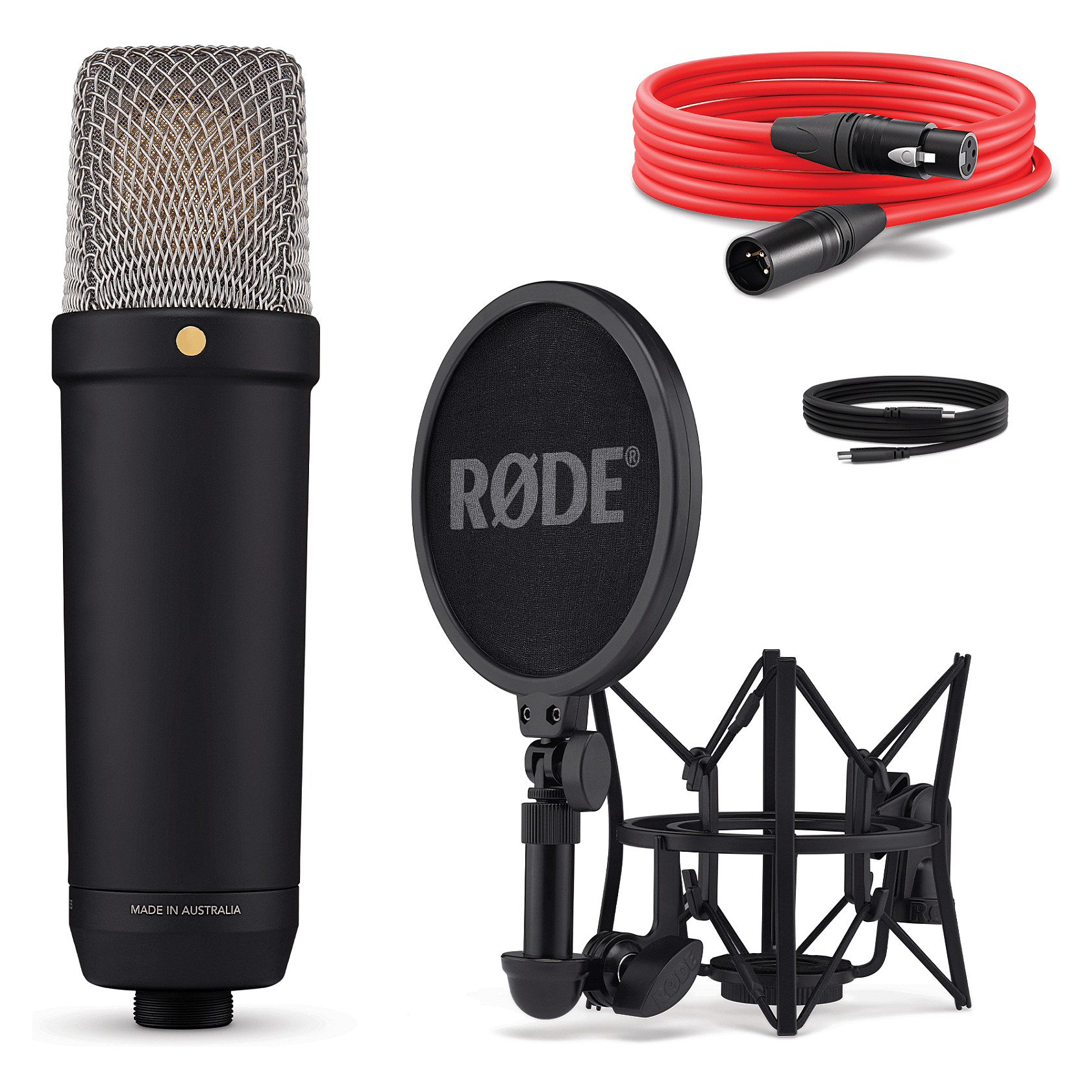 Studijski kondenzatorski mikrofon RODE NT1 5th Generation Black (XLR/USB-C, 32-bit float, kardioidni)-2