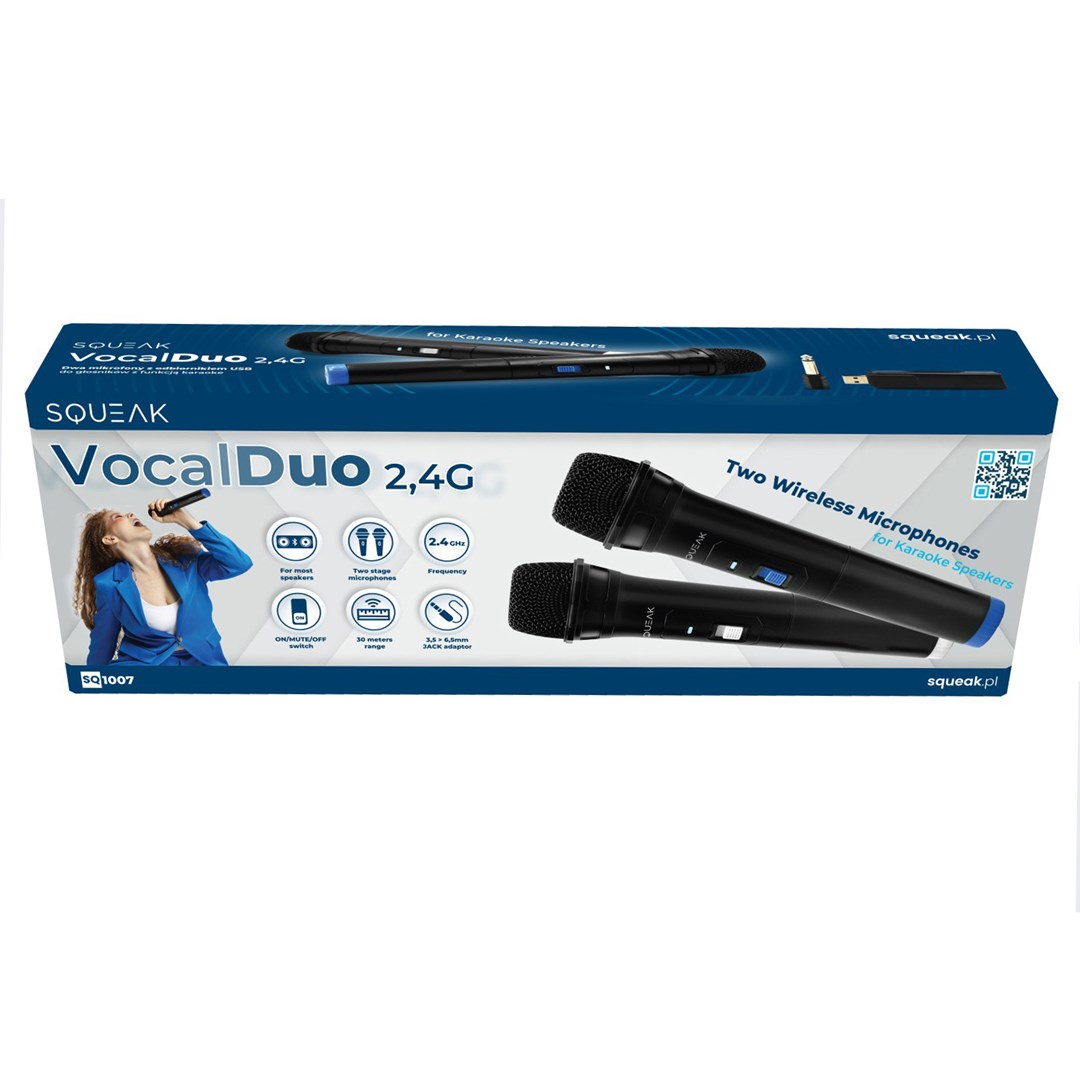 Set karaoke mikrofona VOCALDUO 2,4G SQ1007