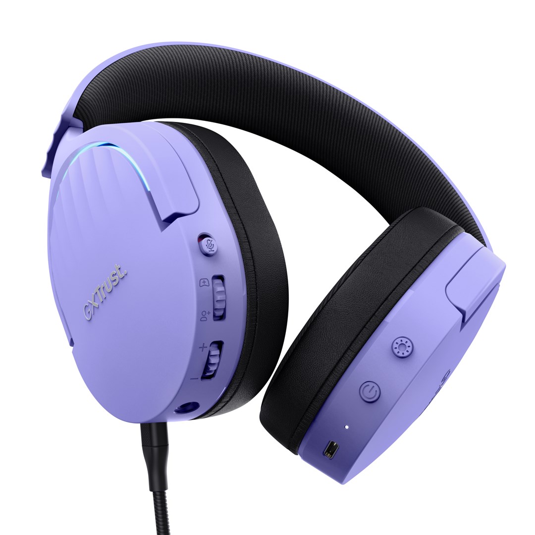 Headset TRUST GXT 491P FAYZO Wired & bežični Gaming USB Type-A Bluetooth Crna, Ljubičasta-3