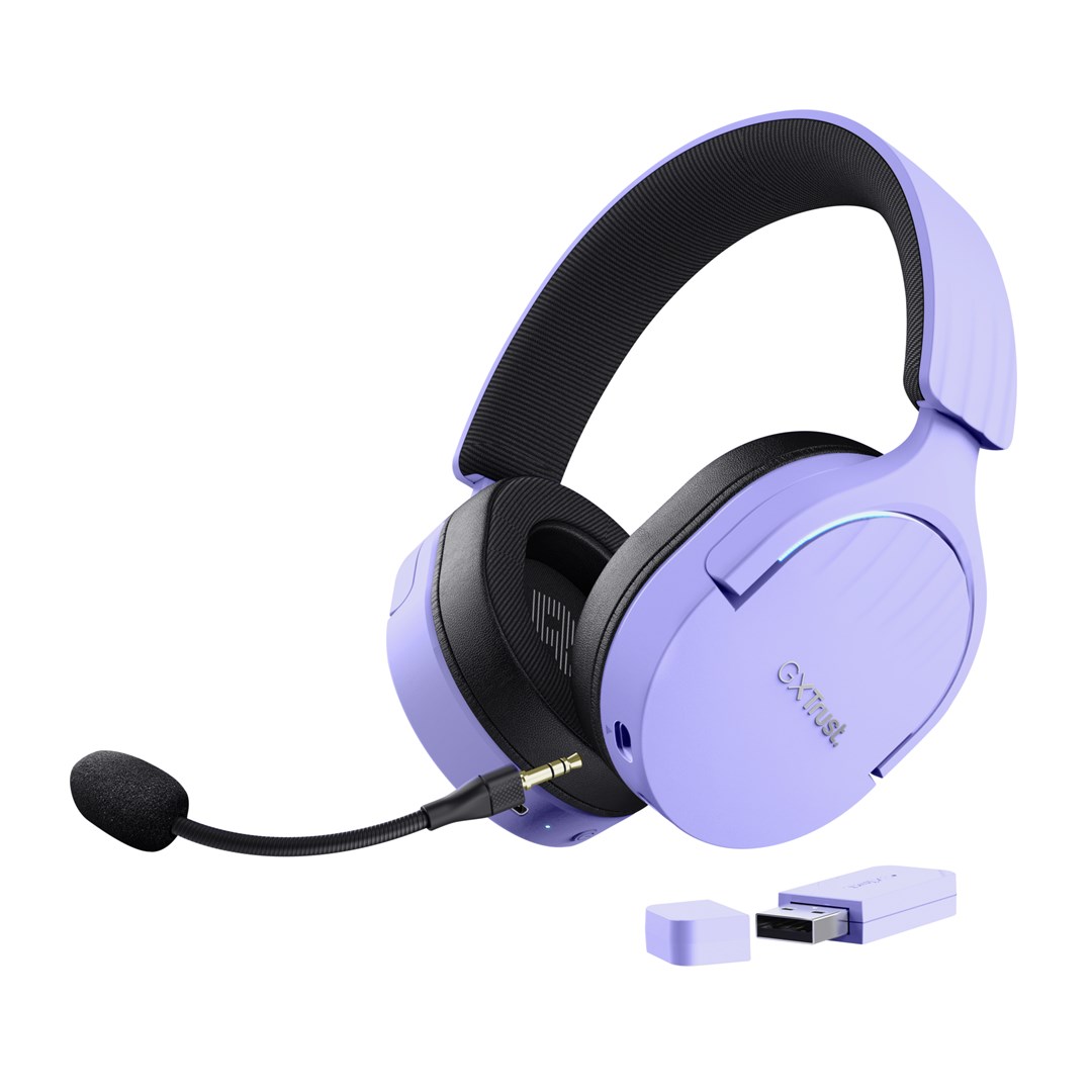 Headset TRUST GXT 491P FAYZO Wired & bežični Gaming USB Type-A Bluetooth Crna, Ljubičasta-0
