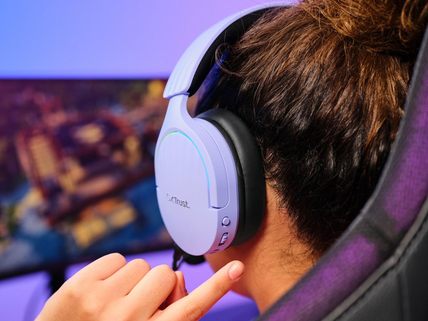 Headset TRUST GXT 491P FAYZO Wired & bežični Gaming USB Type-A Bluetooth Crna, Ljubičasta-9